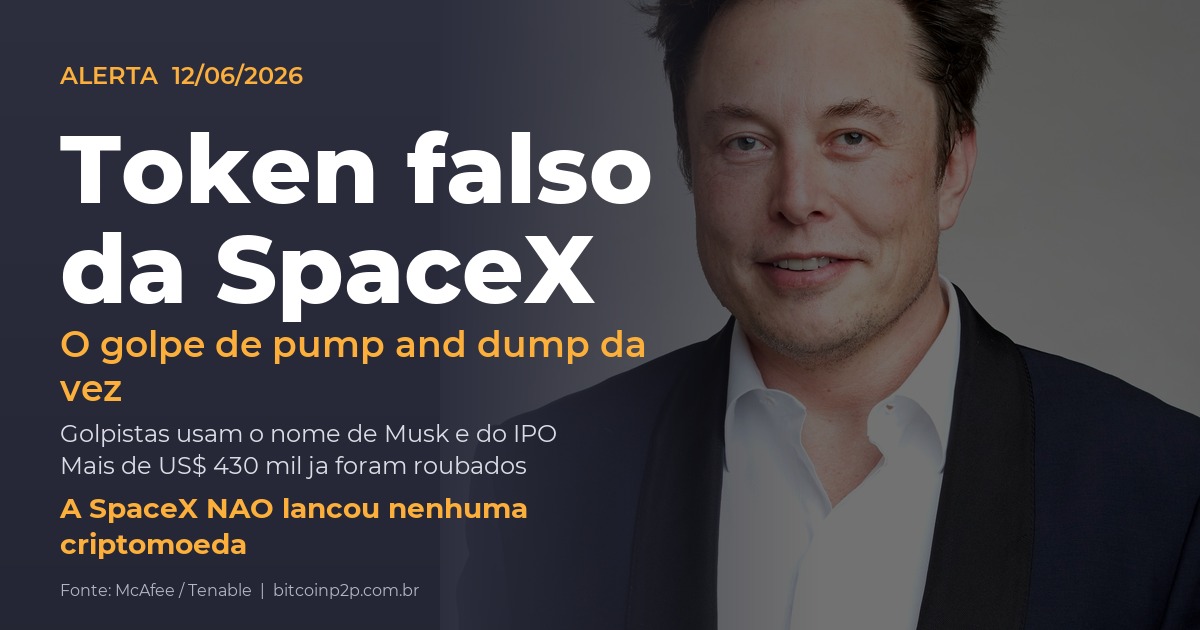 Alerta sobre golpe de token falso da SpaceX usando o nome de Elon Musk